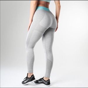 Womens gymshark flex leggings light gray and blue never been worn size small